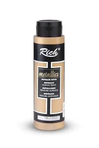 Rich Master Acryl Farbe 500ml - Cremige Acrylfarbe auf Wasserbasis, schnell trocknend, lichtecht, wasserfest, zum Auftragen mit Pinsel auf Leinwand, Papier und Holz (Metallic Antiq Gold)