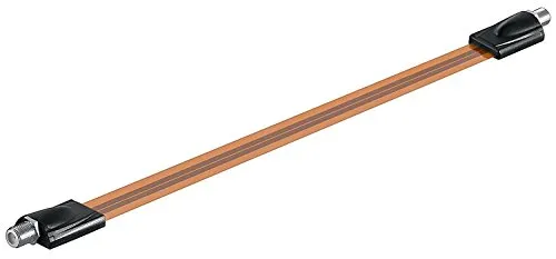 goobay 30cm SAT Kabel Fensterdurchführung flach (0,3 mm) in braun von Goobay