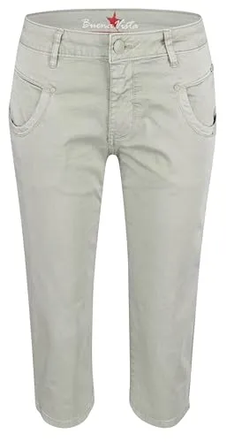 Buena Vista Damen Hose Anna C 3/4 Stretch Twill in Beige - Damenhose in Beige mit 3/4-Länge, ideal für warme Tage. Der gerade Schnitt und das dehnbare Material sorgen für hohen Tragekomfort. Perfekt für vielseitige Outfits.