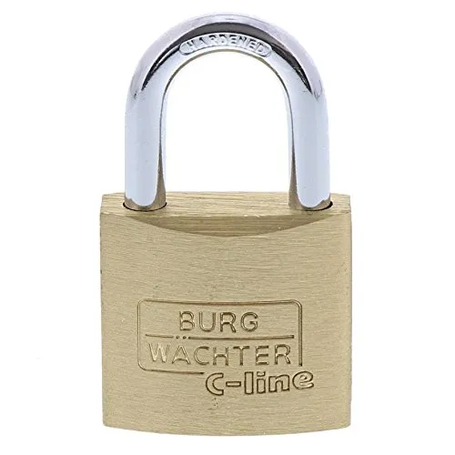 Burg Wächter 3 Vorhangschlösser + 4 Schlüssel, Trio C-Line Bügelstärke: 5 mm TRIO 222 30 GL SB Messing