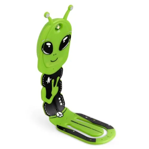 Flexilight Pals Leselicht (Aliens) - grün - 2 in 1 Leselampe & Lesezeichen - LED Leselicht - Geschenk für Leser, Buchliebhaber - Deutsche Ausgabe: Superleicht und voll flexibel