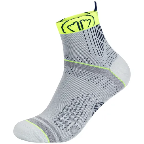 Sidas Laufsocken RUN FEEL gelb|grau Größe 40 - Bequeme Laufsocken in grau und gelb, ideal für aktive Sportler. Hoher Tragekomfort durch atmungsaktives Material und zusätzliche Silikonverstärkungen.