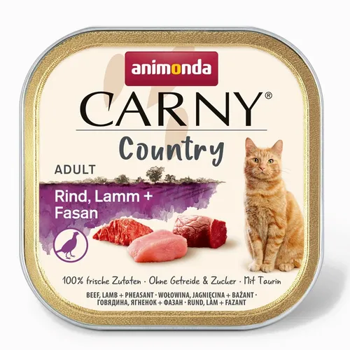 ANIMONDA Carny Country Rind, Lamm + Fasan – Nassfutter für Katzen 4017721838436