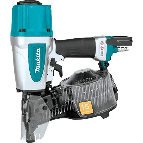 Makita AN613 Spulennagler - Tacker für Unterboden-Rahmen, Außen- und Innennageln, mit werkzeugloser Fahrtiefenverstellung und 360° multidirektionalem Auspuff für maximale Flexibilität.