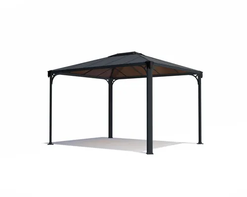 Palram Martinique 3600 Gartenpavillon - Robuster Pavillon (360x296cm) mit widerstandsfähiger Aluminiumkonstruktion und Polycarbonat-Dach. Ideal für jede Wetterlage, bietet 100% UV-Schutz und einfachen DIY-Aufbau.