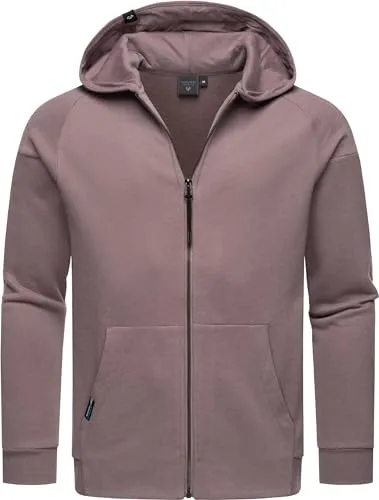 RAGWEAR Zenway Kapuzensweatjacke für Herren, XL, mauve - Herren-Sweatjacken, bequeme Passform mit elastischem Baumwoll-Mix, ideal für Sport und Freizeit, ausgestattet mit zwei praktischen Eingrifftaschen und hochschließendem Reißverschluss.