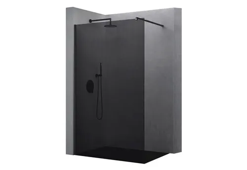 doporro Walk-in-Dusche Duschwand schwarz mit Nano Glas - Walk-In Dusche aus 10mm ESG-Sicherheitsglas, variabler Wandabstand von 70-120 cm, einfache Montage und perfekte Anpassung an Ihr Badezimmer.