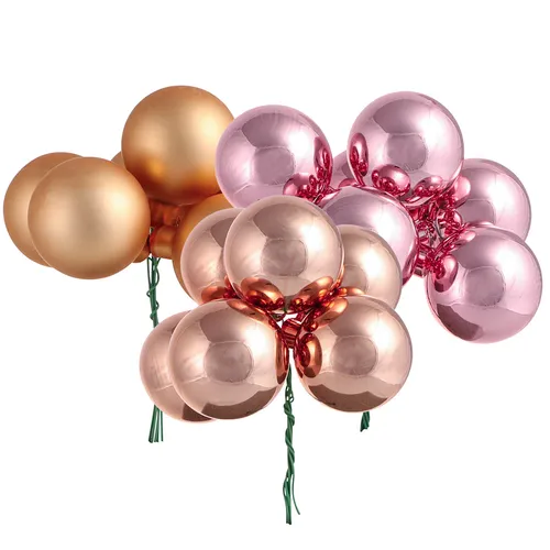 Spiegelbeeren Glaskugeln Draht Apricot Rosa Ø40mm - Weihnachtsdeko 36 Stk., 32