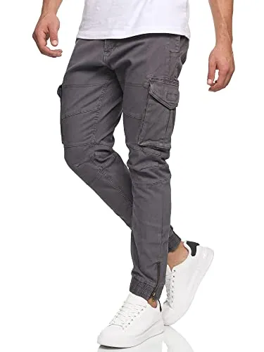 Indicode Herren Alex Cargohose aus Baumwolle mit 6 Taschen | Cargo Chino Hose für Männer in Dk Grey, XXL - Wanderhosen mit optimalem Sitz dank elastischer Baumwollqualität. Vielseitig kombinierbar und ausgestattet mit praktischen Cargotaschen für alle Abenteuer.