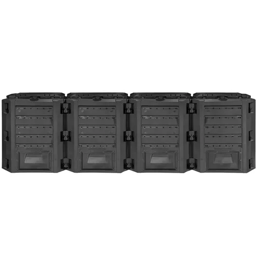 Prosperplast Compogreen Kunststoffkomposter - 380 l, 2-teilig in Schwarz, ideal für umweltfreundliche Abfallverwertung