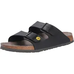 BIRKENSTOCK Pantolette Arizona ESD Schwarz - Schmal 44 - Slides für Damen, ideal für den Arbeitsplatz dank antistatischer Eigenschaften und optimalem Komfort für schmale Füße.