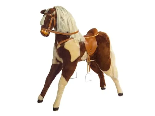 Kidsmax Plüschpferd Lizzy mit Sattel und Zaum - Großes Spielpferd 