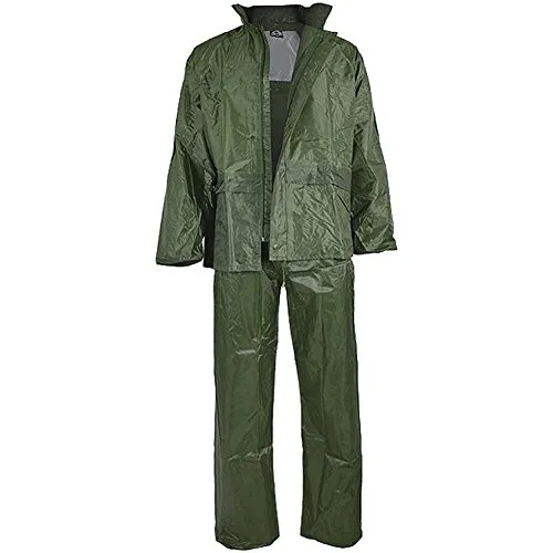 Mil-Tec Regenanzug Herren (2-teilig) • Wasserabweisender Regenanzug • Leichte Regenjacke mit Kapuze & Regenhose • Regenschutz für Outdoor Aktivitäten • Regenbekleidung inkl. Tragebeutel