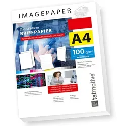 TATMOTIVE Imagepaper 100g/qm DIN A4, das stärkere Briefpapier, brillante Drucke für alle Drucker, 1000 Blatt Kopierpapier Druckerpapier weiß