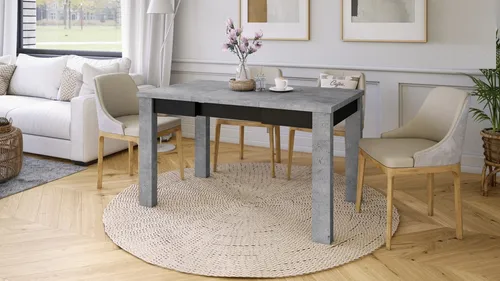 Ausziehbarer Design Esstisch Fonte - Grau, 85 bis 130 cm - Praktischer Esstisch mit Synchronauszug für flexible Nutzung. Ideal für gemeinsame Mahlzeiten, bietet Platz für mehr Gäste. Zeitloses Design, das Akzente in Ihrem Essbereich setzt.