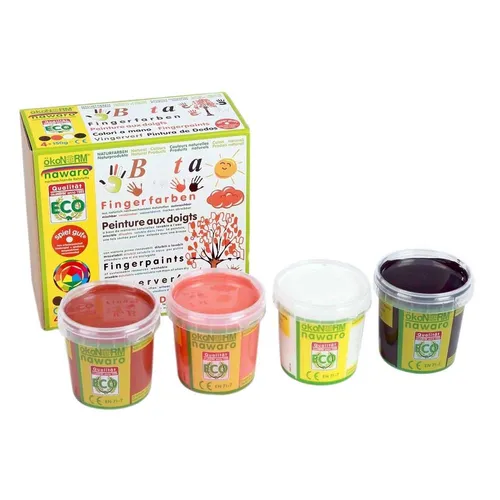 Fingerfarben - Orange, Braun, Weiß, Schwarz | ÖKONORM