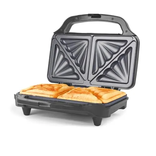Salter Sandwich-Toaster – Antihaftbeschichteter, Deep Fill Toastie-Maker, zusammen mit 2 getoasteten Sandwiches, 4-Scheiben-Grillpresse, automatische Temperaturregelung, 900W, EK2017TFVDE