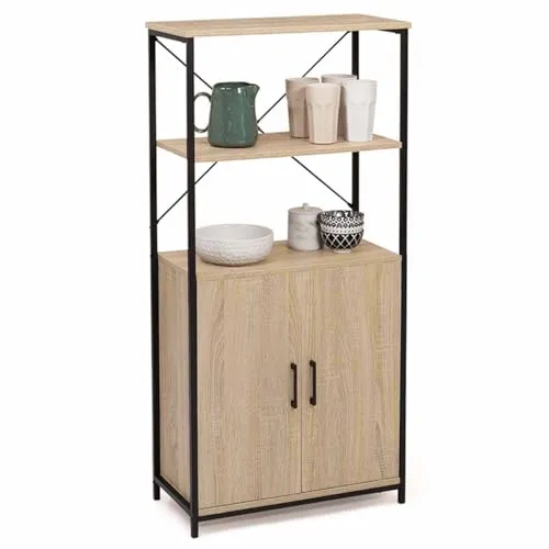 IDMarket Highboard Detroit mit 2 Türen und Regalen