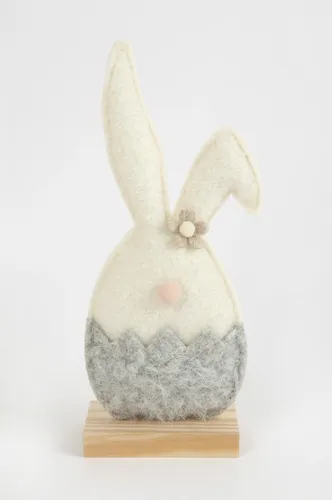 TrendLine Aufsteller Holz Hase 24 x 5 x 10 cm grau-weiß Skulptur
