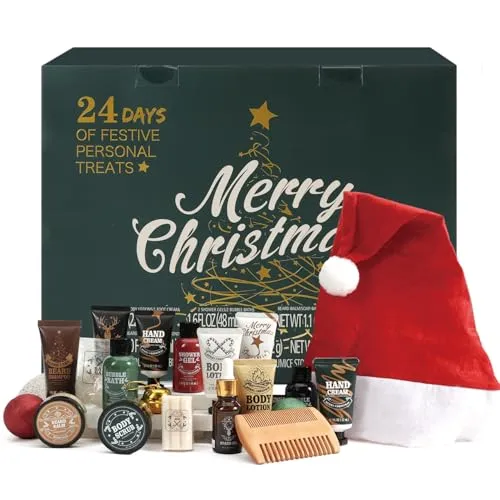 BODY & EARTH 2025 Adventskalender für Männer - Entdecken Sie 24 Überraschungen für die Vorweihnachtszeit! Dieses Geschenkset enthält Duschschäume, Bartöl und Körperpeelings in einer stilvollen Verpackung – perfekt für Männer und ein tolles Preis-Leistungs-Verhältnis.