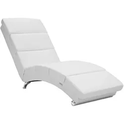 Casaria Relaxliege London XXL, ergonomisch und elegant - Liegen: Ergonomische Relaxliege aus Kunstleder, belastbar bis 180 kg, ideal für entspannte Stunden in stilvollem Weiß.