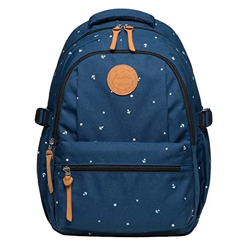 KAUKKO Schöner und durchdachter Rucksack mit Laptopfach für 15 Zoll Schule Uni 22L, Blau Jnl-ks24-12, one size, Tagesrucksack