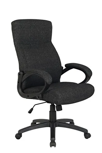 SixBros. Chefsessel HLC-0311-1/2166 - Bürostuhl in Schwarz mit stufenloser Sitzhöhenverstellung und 360° Drehfunktion, ideal für komfortables Arbeiten im Büro.