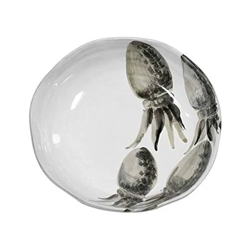 Virginia Casa Suppenteller Marina SEPPIE Sepien D. 22cm weiß schwarz grau