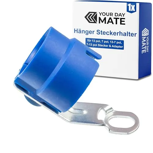 Anhänger Steckerhalter, 1 Stück, in Blau, Hänger Deichsel Halter für 13 pol, 7 pol Stecker, 13-7pin, 7-13 pin Adapter, Anhängerdeichsel Halterung, Parking Cover Plug, Anhängerstecker Halterung