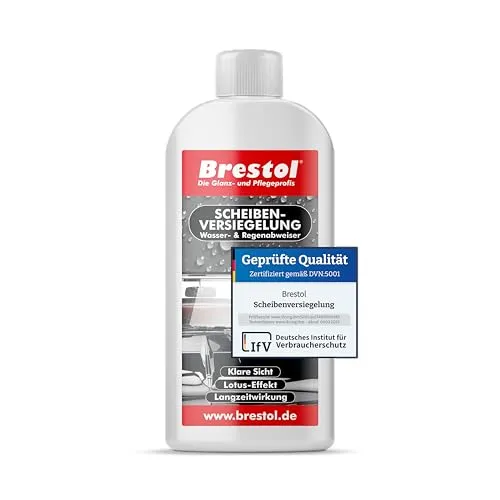Brestol® Scheibenversiegelung 250 ml - Regenabweiser Wasserabweiser Abperleffekt Abperl-Effekt Nano - Der unsichtbare Scheibenwischer - Rain-Repellent Glasversiegelung Lotuseffekt Fensterversiegelung