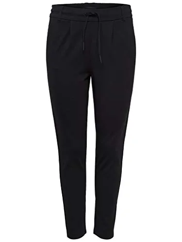 ONLY Onlpoptrash Easy Colour Pant - Damenhose Schwarz, XS / 30L - Damen-Hosen mit Kordelzugverschluss, Gürtelschlaufen und Plissee-Detail für einen lässigen Look und optimalen Tragekomfort.