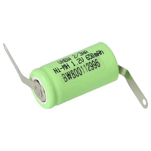 vhbw Akku Ersatz für 2/3AA für Modellbau (650mAh, 1,2V, NiMH Grün)