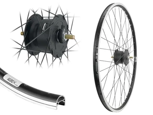 AGGRO-X 28 Zoll Aluminium Vorderrad mit Nabendynamo - Fahrrad-Laufräder, 6V / 3 Watt Nabendynamo für zuverlässige Beleuchtung und Sicherheit auf jeder Fahrt.