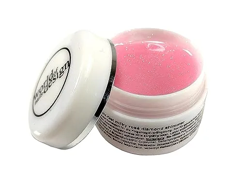 LED/UV Aufbau Gel Diamond Shimmer mit feinen Glitzerpartikeln 15 ml (milchig rosa)