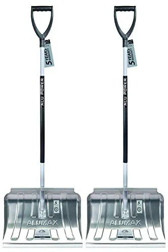 2X Metall Schneeschaufel mit ergonomischem Griff
