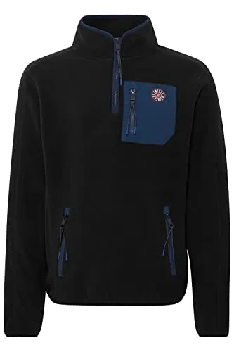 FQ1924 FQLucas Herren Fleecejacke Sweatjacke Jacke mit hochabschließender Kragen, Größe:L, Farbe:Black Beauty (193911)