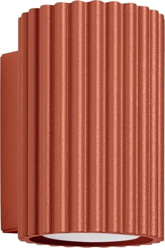 Moderne Wandleuchte Aluminium H: 10 cm Ockerrot GU10 in rot von Licht-Erlebnisse