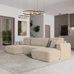 Masseno Ecksofa SENTUM K mit Schlaffunktion - Sofa mit Bettkasten, elegantes Design und praktischer Stauraum für Bettzeug. Ideal für Wohnzimmer, bietet zusätzlichen Schlafplatz für Gäste.