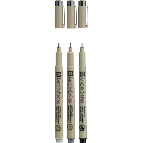 Sakura Pigma Micron (Schwarz, Grau, 3 x) (POXSDK3B)
