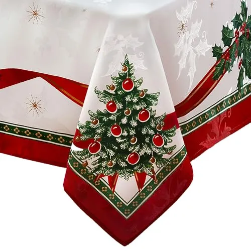 Elrene Home Fashions Villeroy & Boch Toy's Delight Tischdecke aus Stoff, Weihnachtsdekoration, 152,4 x 259,1 cm, rechteckig