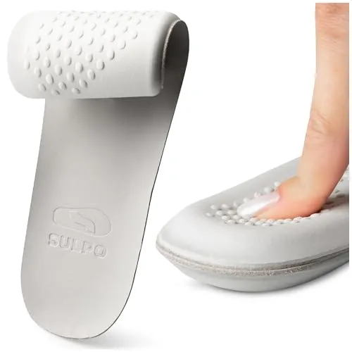 SULPO Leder Einlegesohlen mit Latex - Stoßdämpfende Schuheinlagen - Einlagen Schuhe Damen - Memory Foam Einlegesohlen Größe 38-39 Grau