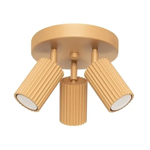 SOLLUX Deckenlampe 3 Flammig Aluminium Karbon Gold - Moderne Deckenleuchte aus Aluminium, ideal für elegante Ausleuchtung in Fluren, Küchen oder Wohnzimmer – energieeffizient und platzsparend.