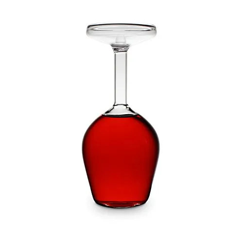 Winkee Verkehrtes Weinglas - Umgedrehtes Weinglas für Weinliebhaber - Rotweingläser mit originellem Design - perfekt für besondere Anlässe und als Geschenk, um Weinabende auf den Kopf zu stellen!