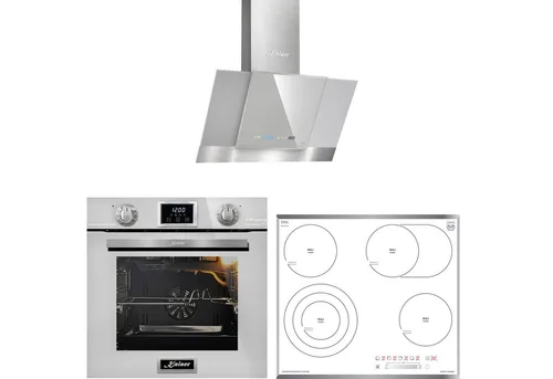 Kaiser Küchengeräte Backofen-Set 79L mit Glaskeramikkochfeld - Komplettes Herd-Set mit 79L Backofen und 4 Kochzonen, ideal für vielseitige Kochmöglichkeiten. Selbstreinigung und Drehspieß für einfachen Einsatz in der modernen Küche.