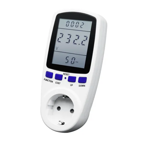 X4-LIFE Strommessgerät für Steckdosen - Präzise Energiekostenanalyse - Steckdosen & Zubehör - Mit LCD-Display zur genauen Überwachung des Stromverbrauchs, helfen Sie Geld zu sparen und finden Sie Stromfresser in Ihrem Haushalt.