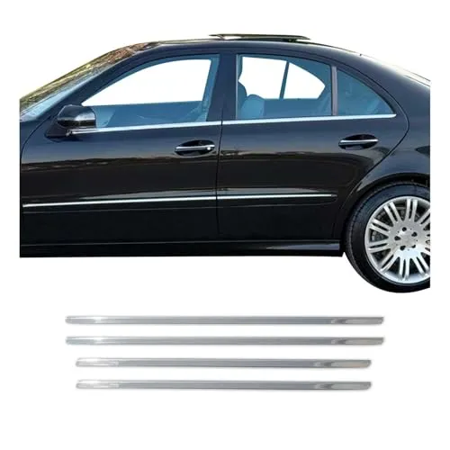OMAC Zier- / Schutzleiste für MERCEDES-BENZ W211 - Autoteile für Fensteranbau, aus korrosionsbeständigem Edelstahl in Chrom, inklusive Montageanleitung und TÜV-Zertifikat für optimale Qualität.