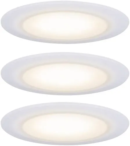 Paulmann LED-Bad-Einbauleuchte 3er Set 19.5W Satin, Weiß - Einbauleuchten, minimalistisch und nahezu unsichtbar im ausgeschalteten Zustand. Die dimmbare Lichtfarbe von 2.000K bis 2.700K sorgt für perfekte Stimmung in Ihrem Zuhause.