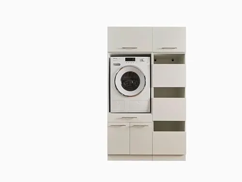 LAUNDREEZY Waschmaschinenschrank - Viel Stauraum für Ihr Zuhause - Bürostühle - TÜV-zertifizierter Waschmaschinen-Überbauschrank mit Softclose-Türen und flexiblem Stauraum für eine optimale Wäschesortierung.