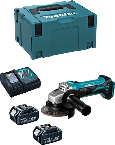 Mini-Winkelschleifer MAKITA DGA452RTJ (2 x 5,0 Ah + DC18RC + MAKPAC 3)