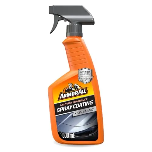 Armor All Ultra Shield Plus Ceramic Spray Beschichtungsspray 500 ml, Keramikbeschichtungsformel mit dreifacher Wirkung für EIN sauberes und glänzendes Auto, Wasserabweisende und Technologie